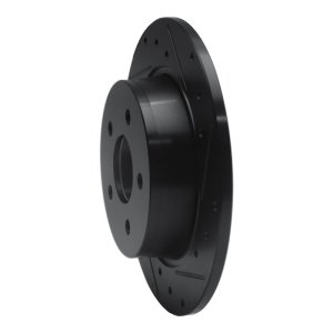 Alfa Romeo 166 Brake Rotor (1) - Rear Right - R1 Concepts - Drilled & Slotted - Black - `99-`07